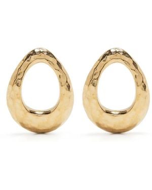 Dower & Hall Large Entwined Oval Earrings - Metallic