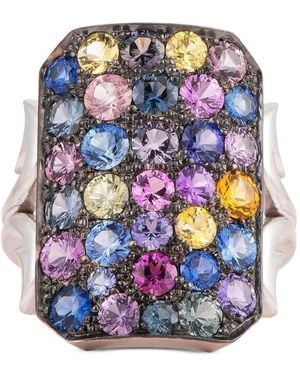Sylva & Cie Ten Table Sapphire Ring - White