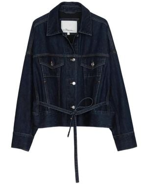 3.1 Phillip Lim Tie-Waist Cotton Jacket - Blue