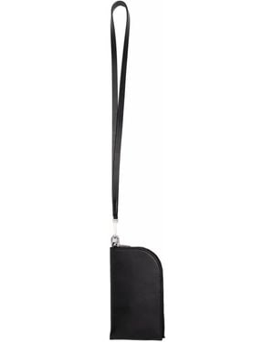 Rick Owens Neck-Strap Leather Wallet - Black