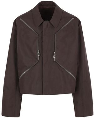 Rick Owens Heizer Mac Zip-Detail Cropped Jacket - Brown