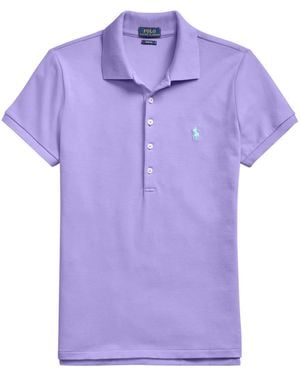 Polo Ralph Lauren Embroidered Cotton Polo Shirt - Purple