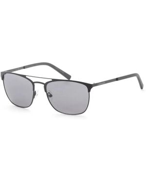Calvin Klein Matte Double-Bridge Sunglasses - Metallic