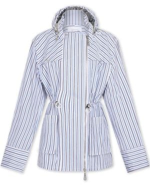 Rabanne Striped Hooded Jacket - Blue