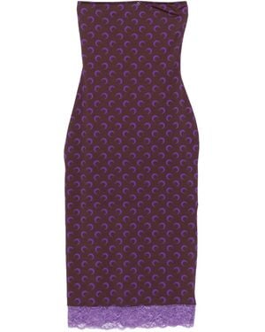 Marine Serre Moon-Print Midi Dress - Purple