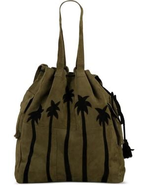 BAZISZT Palm Tree Suede Shoulder Bag - Metallic