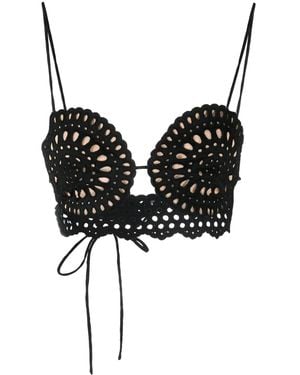 Stella McCartney Broderie-Anglaise Cropped Top - Black