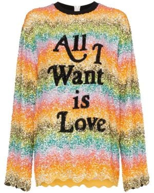 Ashish All I Want Is Love Sequin Embellished Sweatshirt - Multicolour
