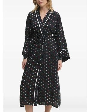 DKNY Bademantel mit Logo-Print - Schwarz