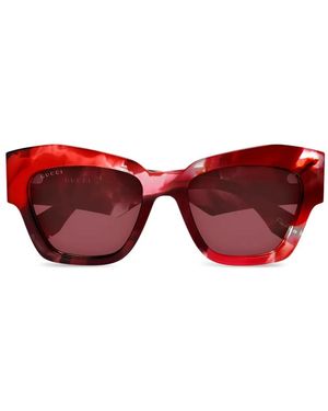 Gucci Logo-Detail Sunglasses - Red