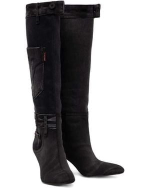 Miss Sixty Pocket Detail Knee-High Boots - Black