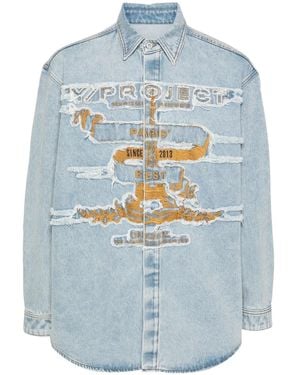 Y. Project Giacca Denim Con Effetto Vissuto - Blu