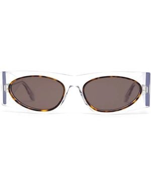 Alaïa Logo-Print Sunglasses - Brown