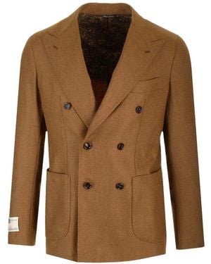 Al Duca d'Aosta Double-Breasted Wool Blazer - Brown