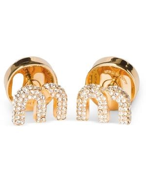 Miu Miu Ohrringe Mit Strass - Mettallic