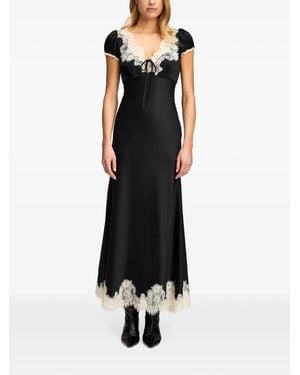 Cinq À Sept Sienne Maxikleid Mit Spitzenbesatz - Schwarz
