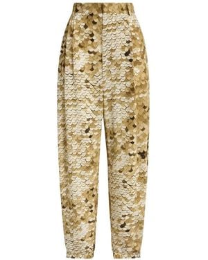 Moschino Pantalon À Sequins Et Plis - Metallic