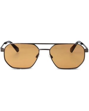 Calvin Klein Geometric-Frame Sunglasses - Natural