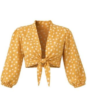 Adriana Degreas Blouse Nouée À Pois - Metallic