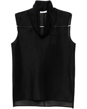Helmut Lang Bias-Cut Cowl-Neck Top - Black