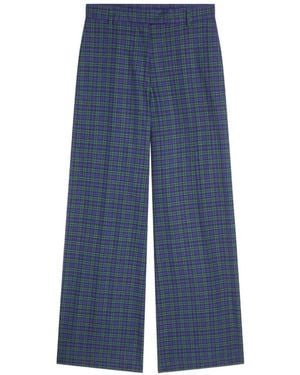 Dries Van Noten Wide Leg Cotton Trousers - Blue