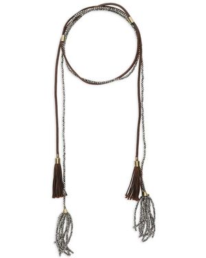 Antonelli Collar Con Borlas Y Cuentas - Blanco