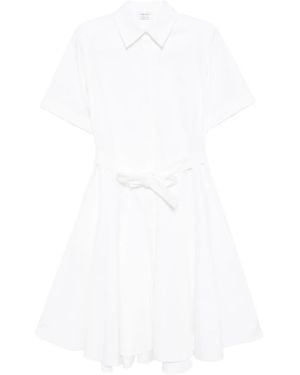 McQueen ベルテッド シャツドレス - ホワイト