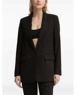 Bruuns Bazaar Single-Button Glitter-Detail Blazer - Black