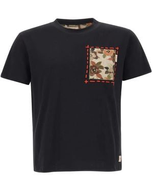 Bob Floral-Print Pocket T-Shirt - Black