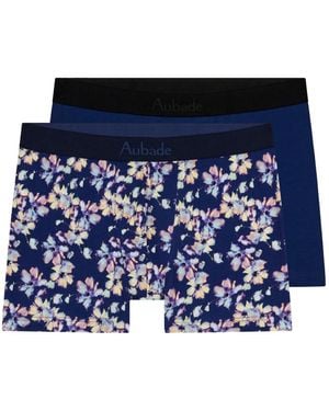 Aubade Floral-Print Boxers (Set Of Two) - Blue