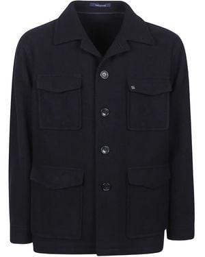 Tagliatore Buttoned flap-pocket jacket - Blau