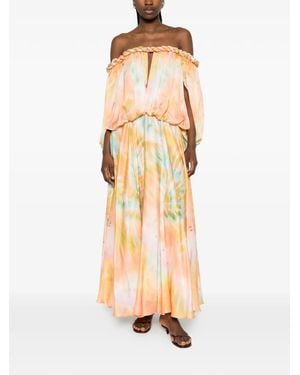 Zimmermann Luna Silk Maxi Dress - Orange
