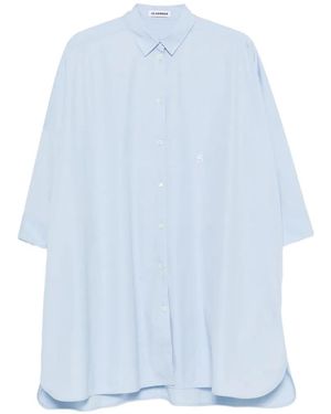 Jil Sander Oversized-Hemd Mit Abgerundetem Saum - Blau