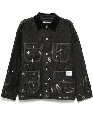 Neighborhood Corduroy-Collar Washed-Coverall Jacket - Black