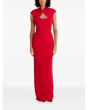MOOS STUDIO Sweatheart-Neck Maxi Dress - Red