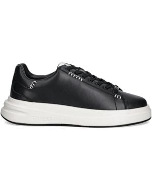 Guess Stitched-Detail Platform Trainers - Black