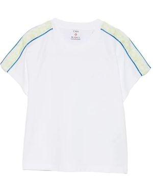 CASABLANCA Shoulder Tape T-Shirt - White