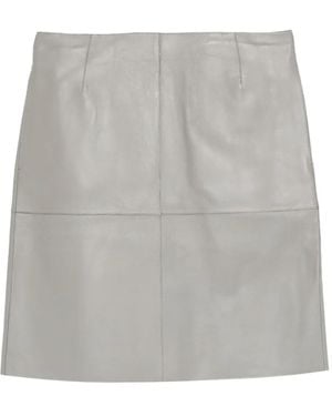 TOTEME Paneled Leather Skirt - Gray