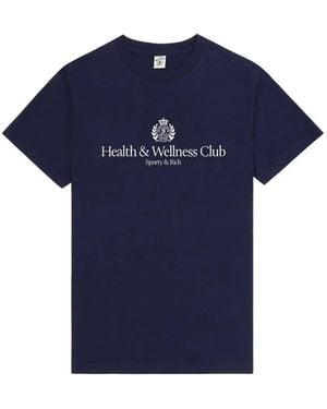 Sporty & Rich H&W Crest T-Shirt - Blue