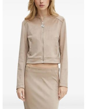 Guess Zip-Fastening Cropped Jacket - Natural