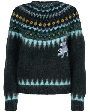 Loewe Mohair Lemur-Embroidered Jumper - Black