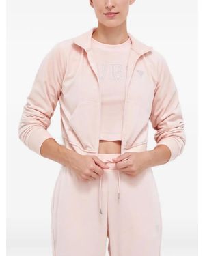 Guess Rhinestone-Embellished Cropped Jacket - Pink