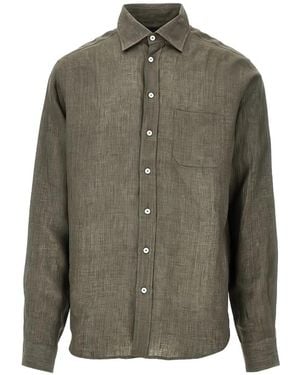 Sease Classic Bd Chest-Pocket Linen Shirt - Green