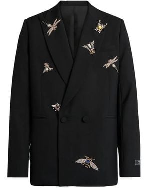 Balmain Embroidered Wool And Crystal Insect Jacket - Black