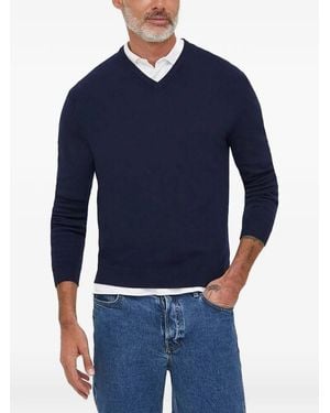 Benetton Pullover Mit V-Ausschnitt - Blau