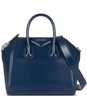 Givenchy Mini Antigona Logo-Detail Handbag - Blue