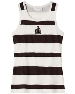 Lanvin Striped Tank Top - White