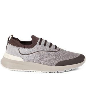 Brunello Cucinelli ニット スニーカー - ブラウン