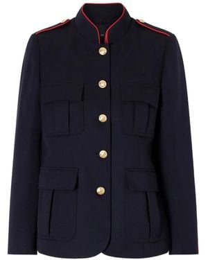 Nili Lotan Front Flap-Pocket Jacket - Blue