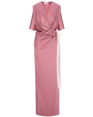 V:PM ATELIER Vestido Largo Samantha Cruzado - Rosa
